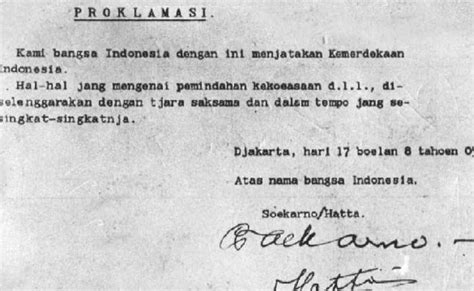 proklausis|Pembacaan teks proklamasi kemerdekaan Bangsa Indonesia.